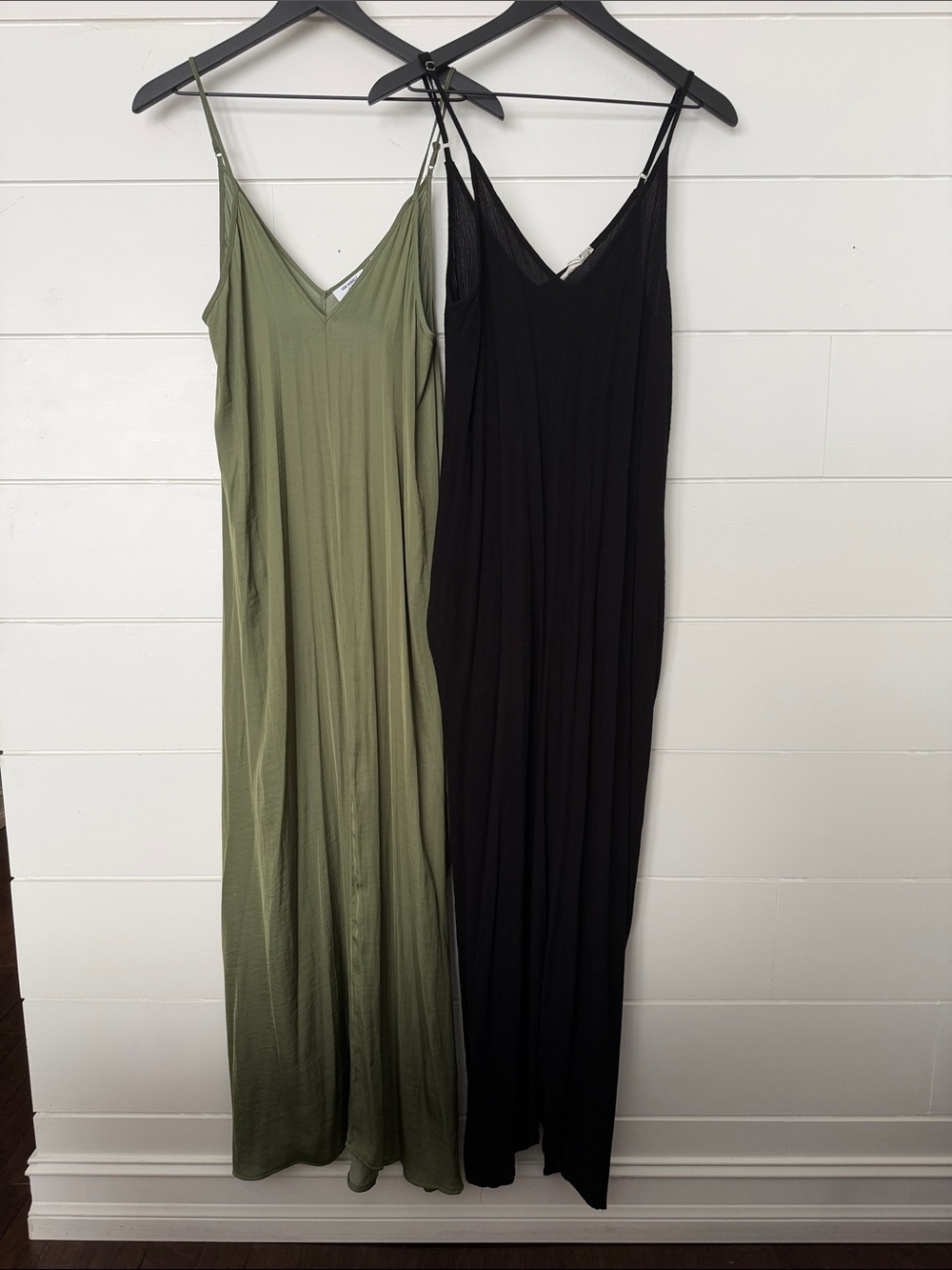 Women's Olive Green V-Neck Maxi Slip Dress - Picture 3 of 3